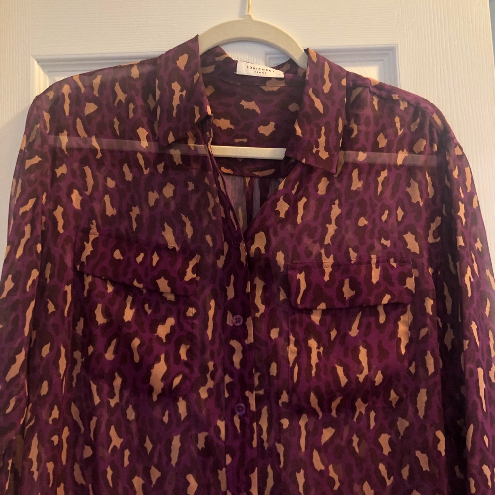 Equipment Silk Button Down Top Small - image 5